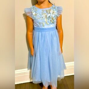 Badgley Mischka Embroidered Pearls Tulle Dress